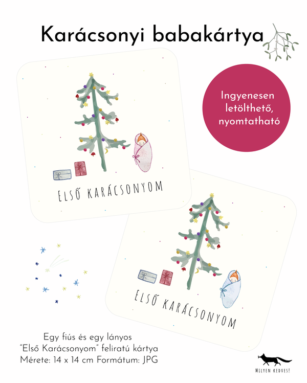 Karácsonyi mérföldkő kártya